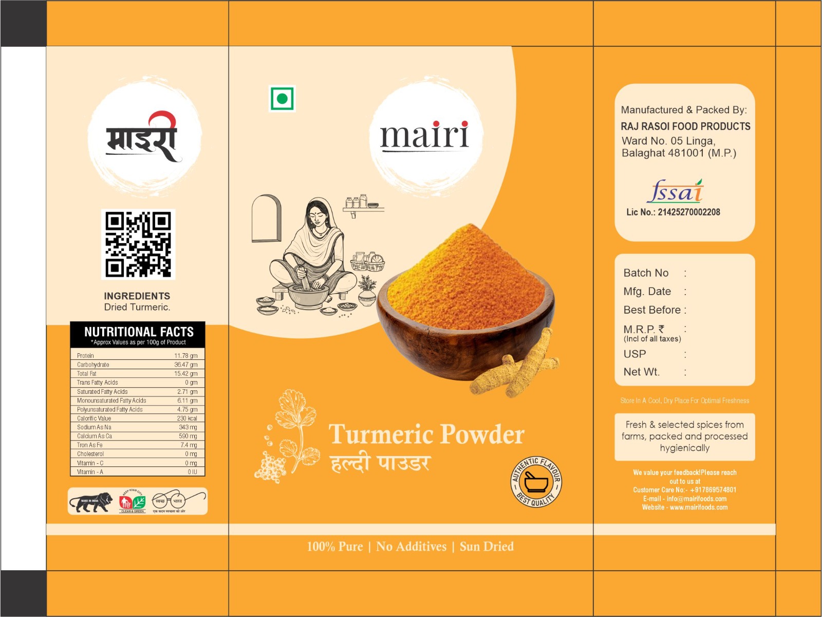 Authentic Turmeric Powder - Golden Goodness